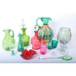 COLLECTION OF 19TH & LATER GLASS JUGS VASE DECANTERS