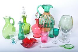 COLLECTION OF 19TH & LATER GLASS JUGS VASE DECANTERS