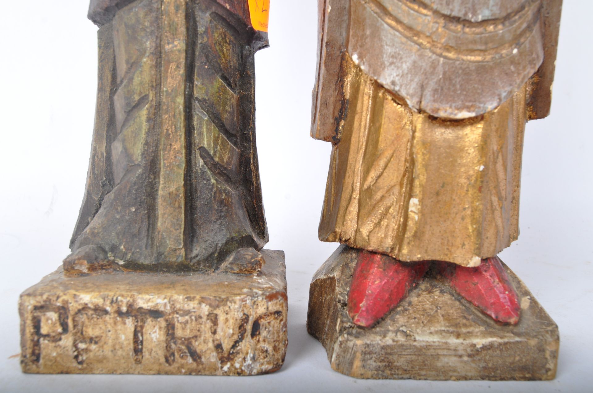 TWO 20TH CENTURY RUSSIAN ORTHODOX CARVED WOOD FIGURES - Image 5 of 5