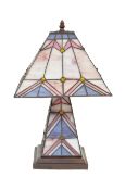 20TH CENTURY ART DECO STYLE TIFFANY MANNER TABLE LAMP