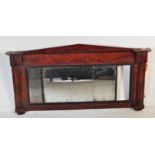 VICTORIAN 19TH CENTURY OVERMANTEL TRIPTYCH MIRROR