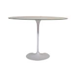 MANNER OF EERO SAARINEN - CONTEMPORARY FROSTED GLASS TABLE