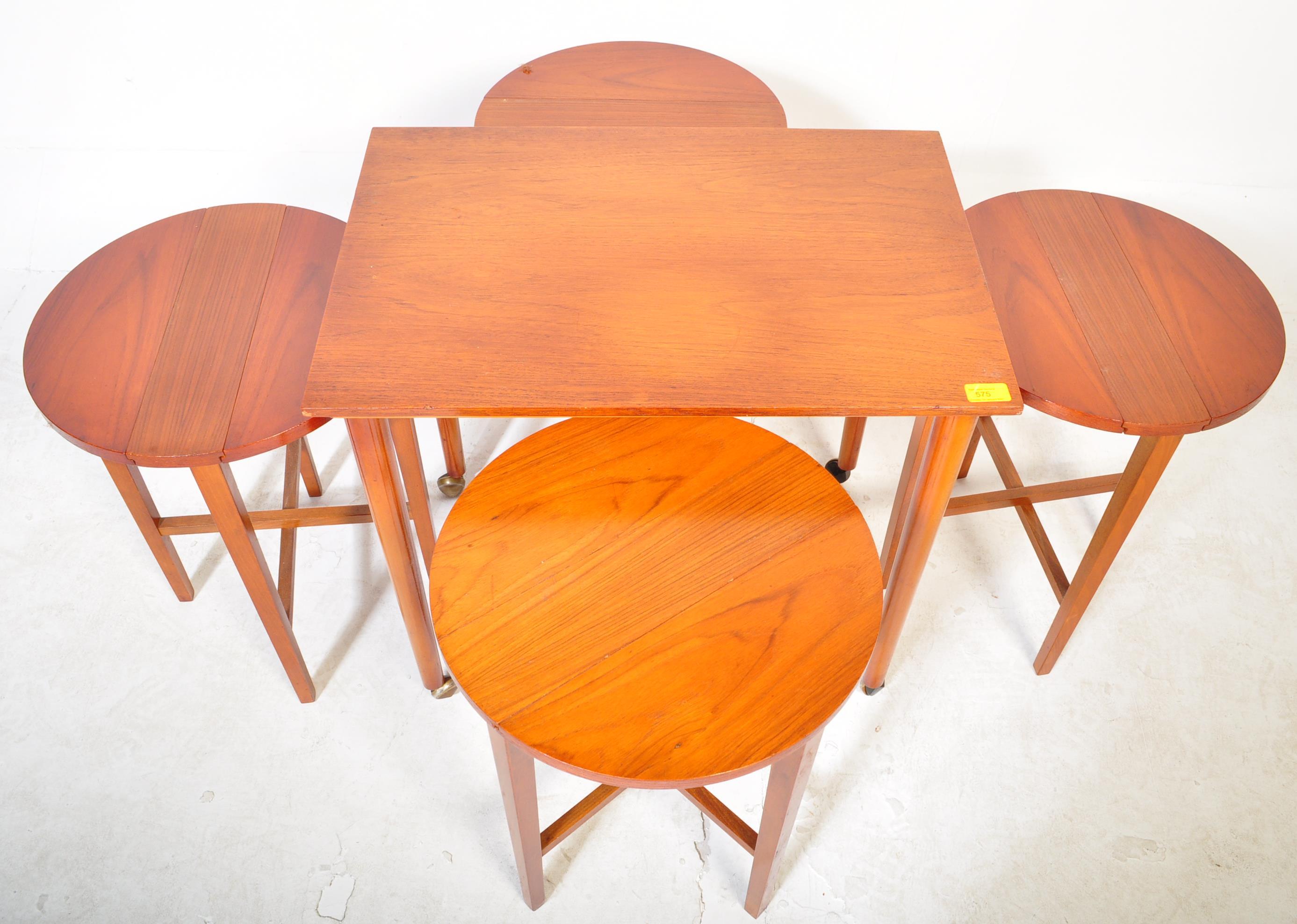 MID 20TH CENTURY TEAK POUL HUNDEVAD QUARTETTO NEST OF TABLES - Bild 5 aus 5