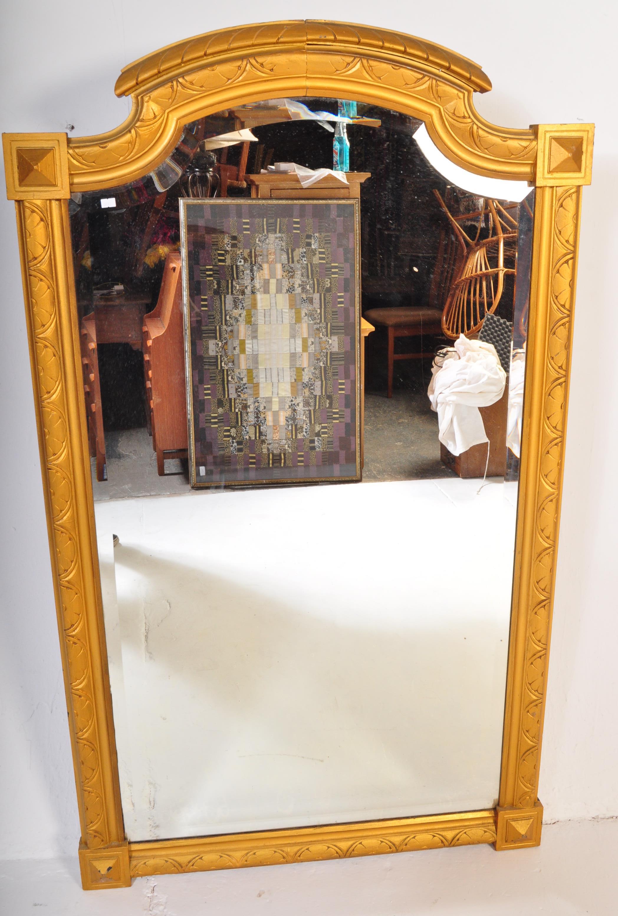 CIRCA 1920S GILT WOODEN BEVELLED EDGE MIRROR