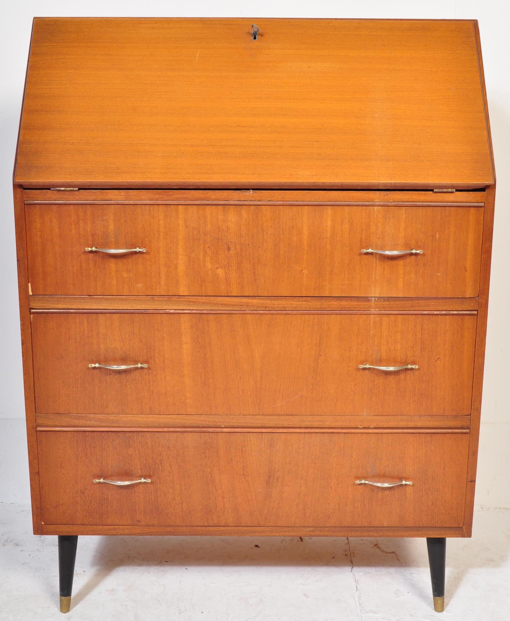 RETRO VINTAGE MID 20TH CENTURY TEAK BUREAU - Bild 2 aus 5