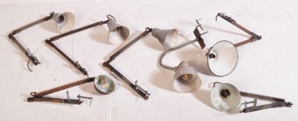 MIXED SELECTION OF SEVEN INDUSTRIAL DESK LAMPS