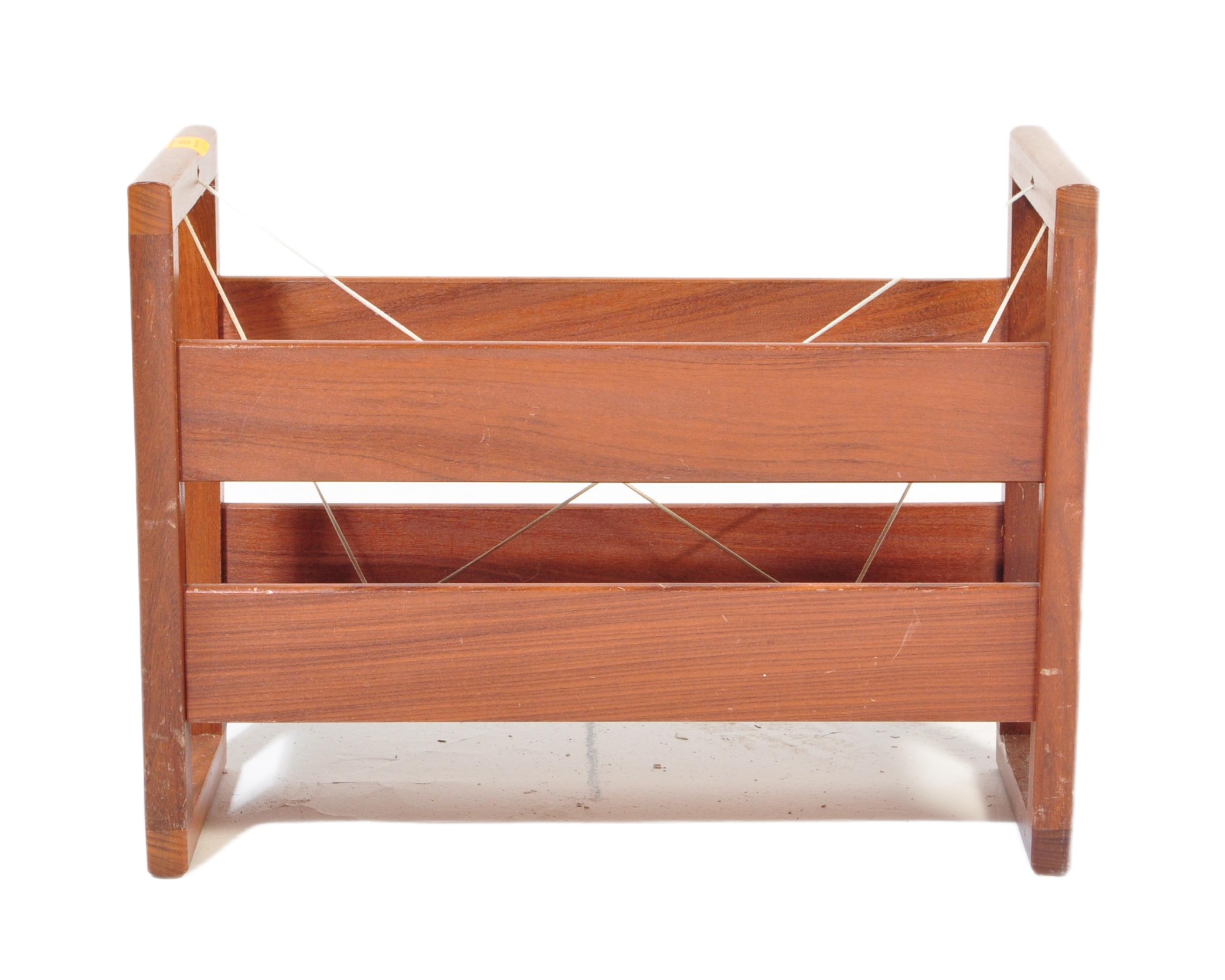 MANNER OF GUY ROGERS TEAK WOOD DANISH MAGAZINE RACK