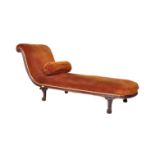 19TH CENTURY MAHOGANY CHAISE LONGUE DAY BED