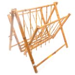 VINTAGE ITALIAN MANNER 1970S BAMBOO MAGAZINE RACK