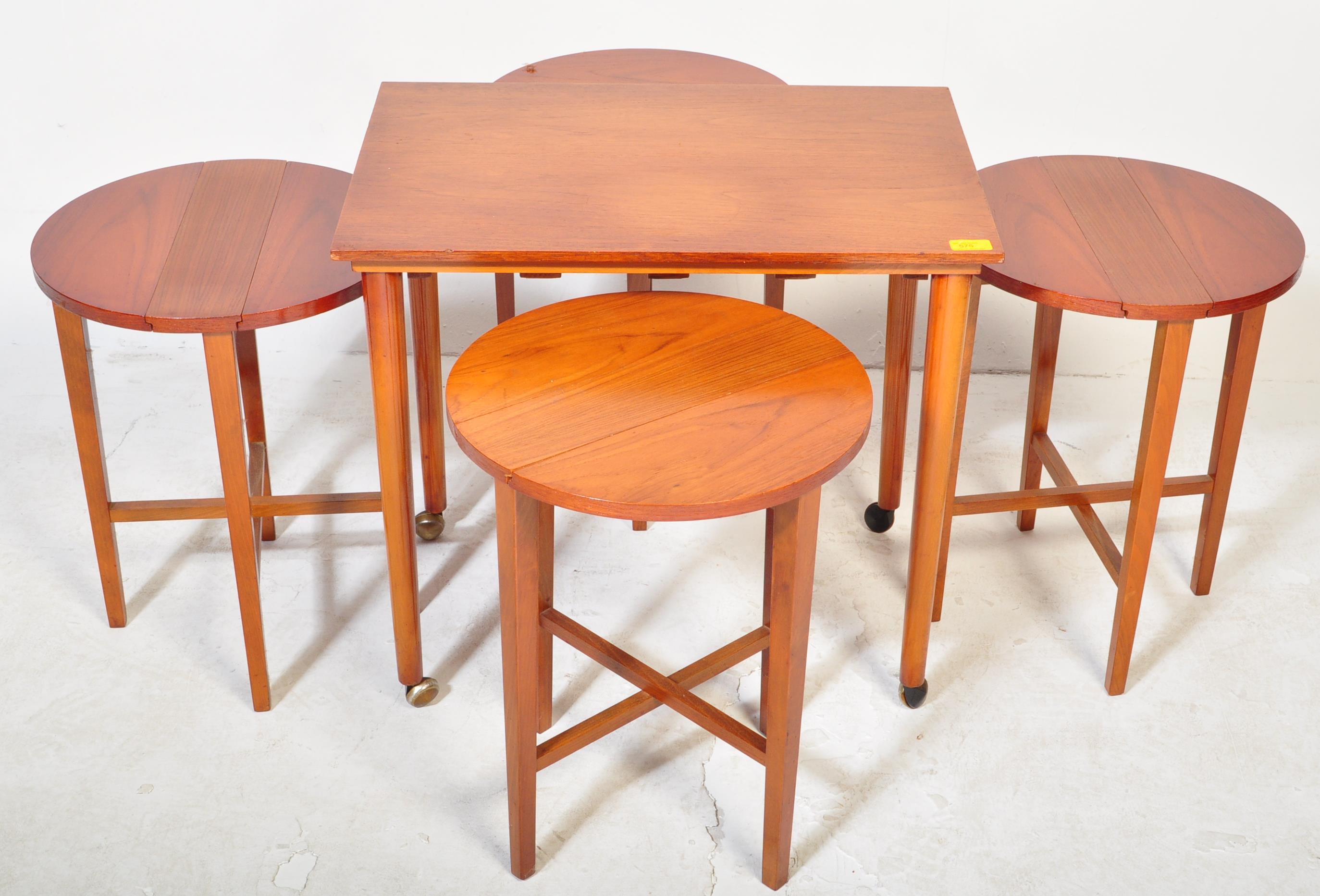 MID 20TH CENTURY TEAK POUL HUNDEVAD QUARTETTO NEST OF TABLES - Bild 4 aus 5