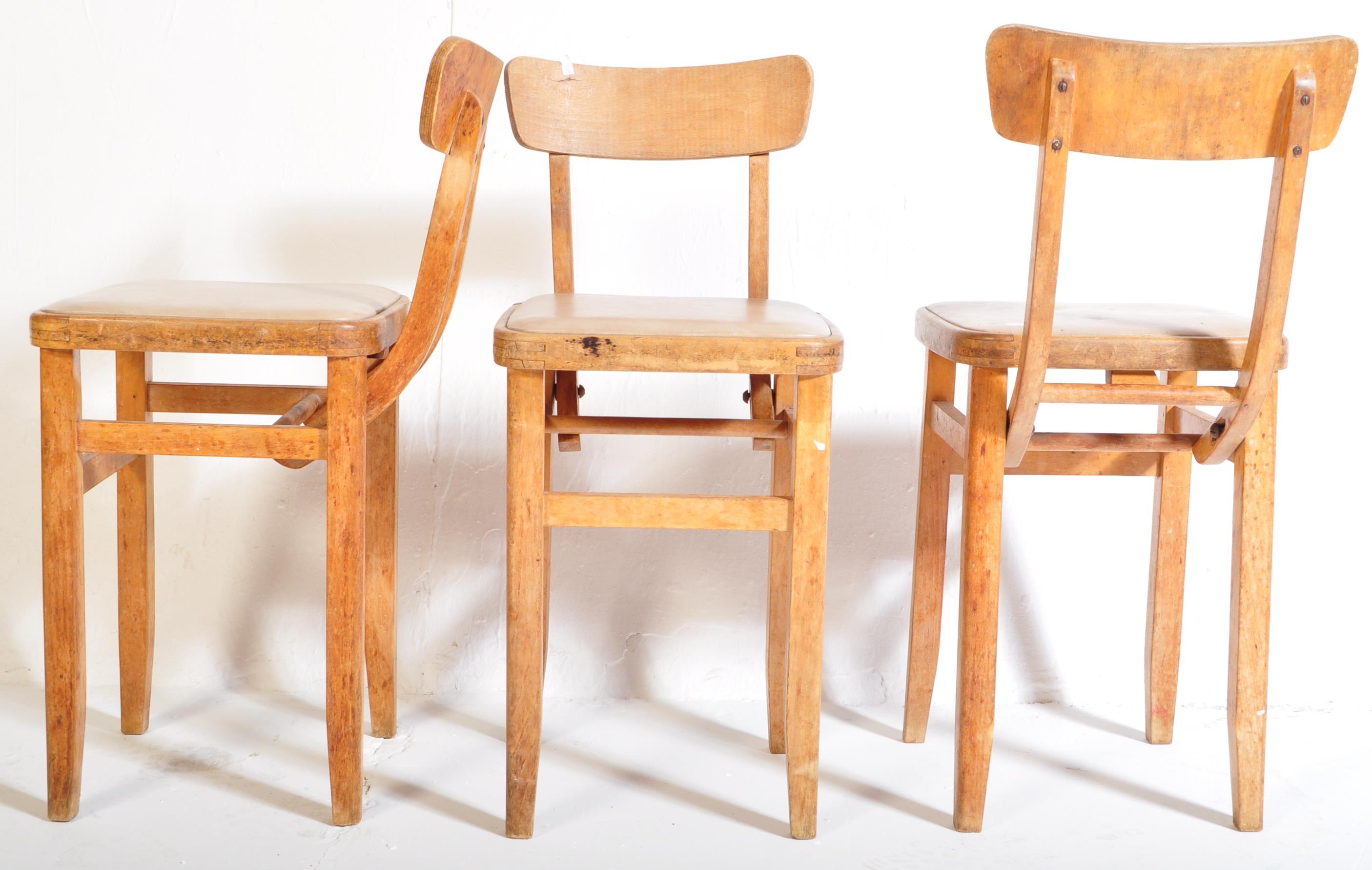 THREE MID CENTURY ADJUSTABLE SCHOOL CHAIRS / STOOLS - Bild 3 aus 5