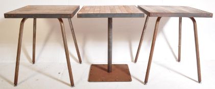 THREE CONTEMPORARY INDUSTRIAL CAFE / RESTAURANT TABLES
