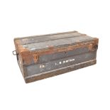 EARLY 20TH CENTURY TRAVELLERS OCEAN PAINTED TRUNK