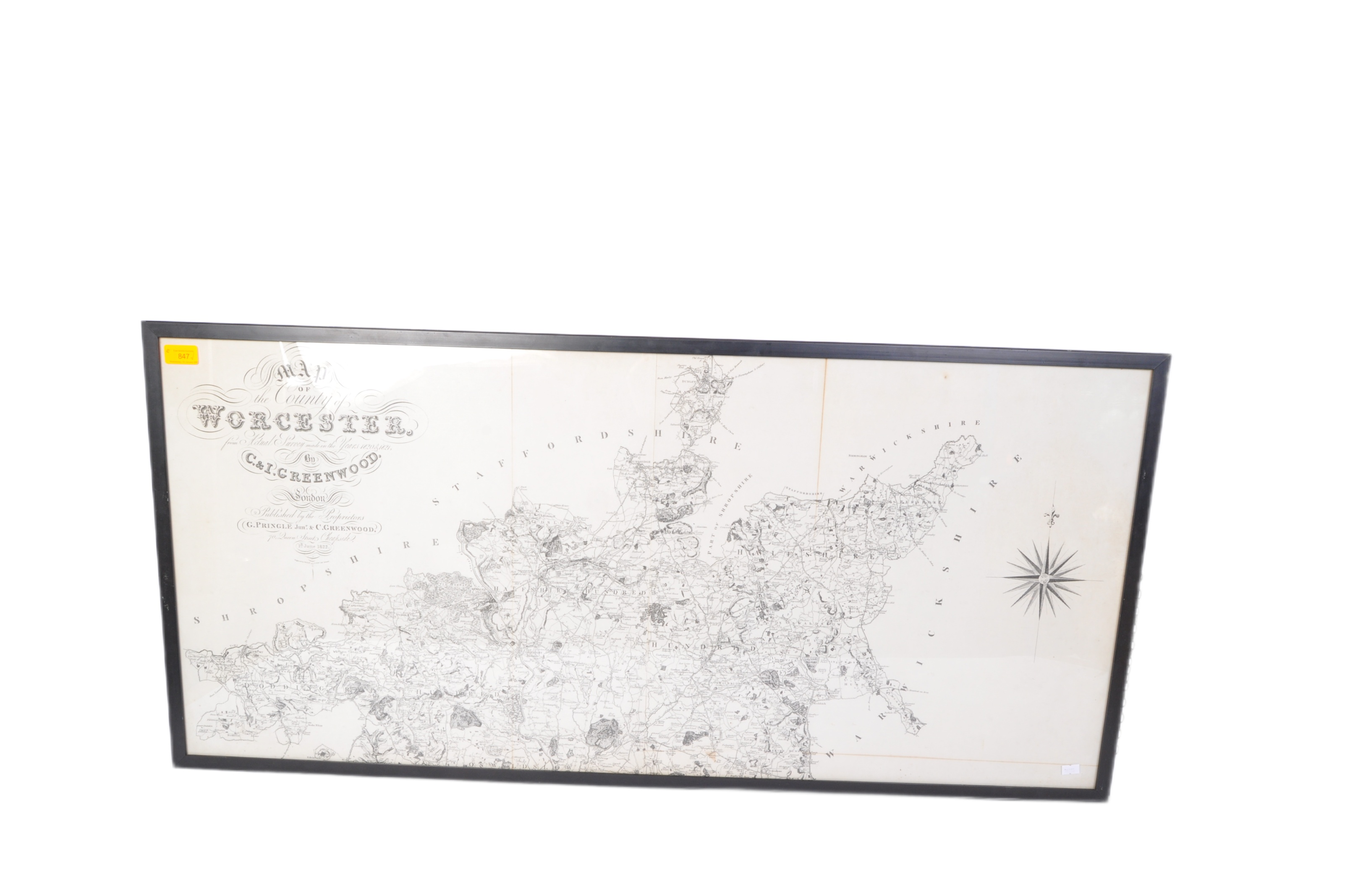 VINTAGE 20TH CENTURY ORDINANCE SURVEY MAP WORCESTER