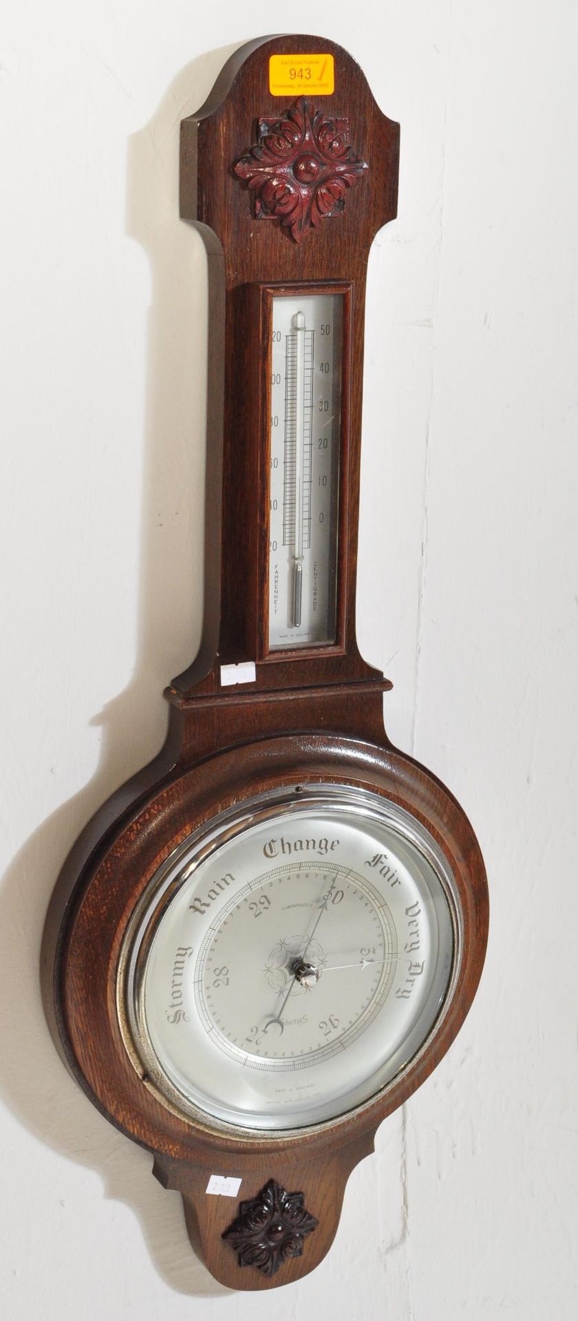 1920S OAK BANJO BAROMETER - Image 4 of 5