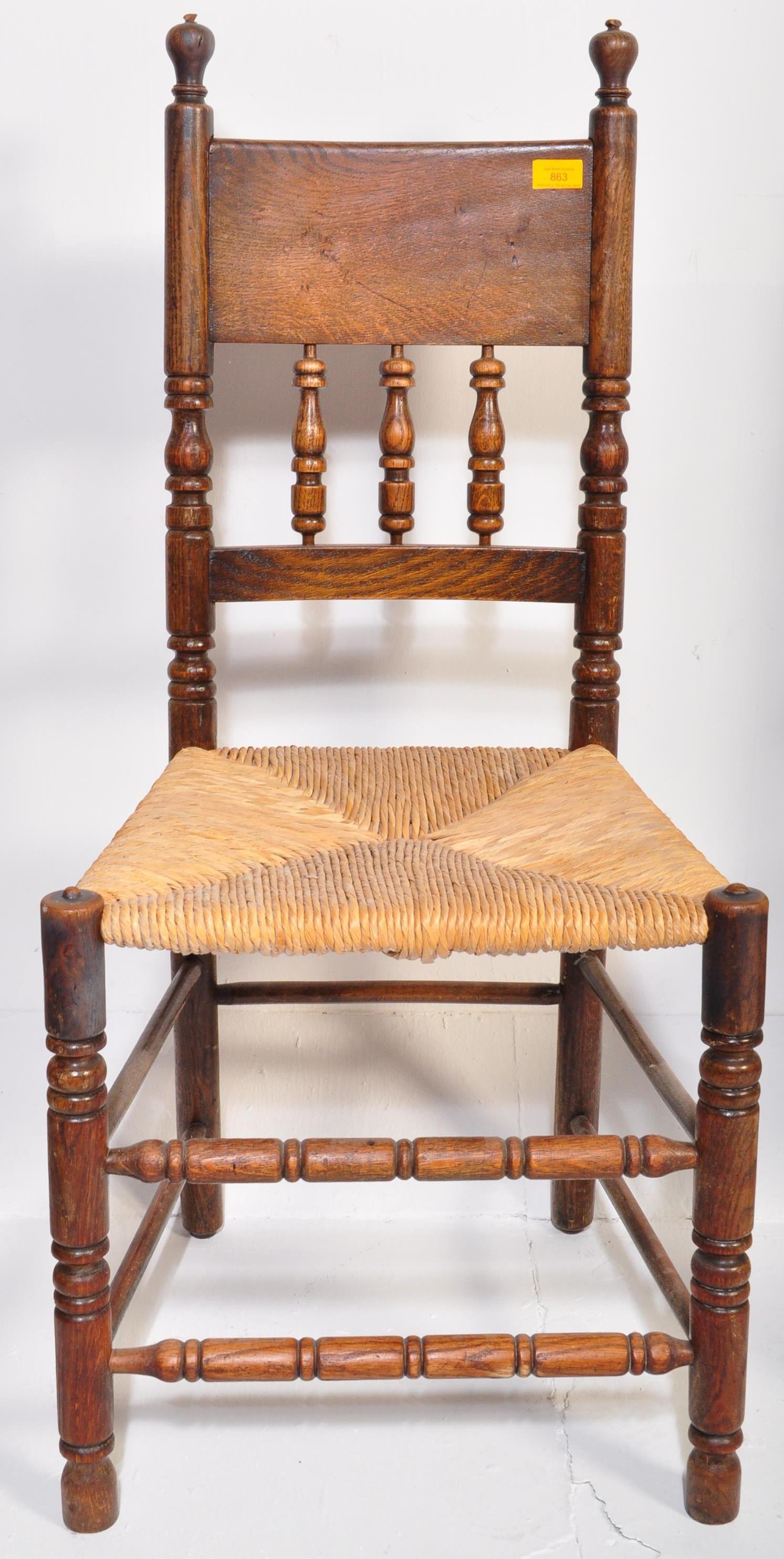 SET OF 4 RATTAN & OAK NORTH COUNTRY DINING CHAIRS - Bild 3 aus 4