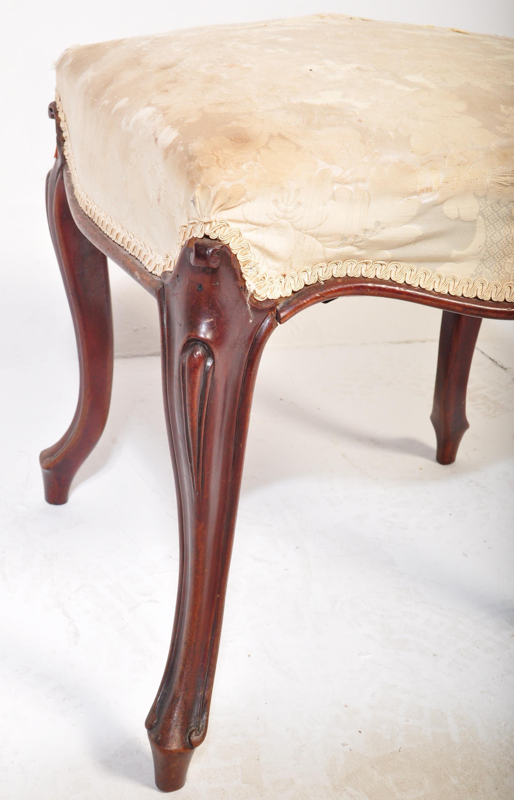 19TH CENTURY MAHOGANY ROCOCO FOOTSTOOL OTTOMAN - Bild 5 aus 5