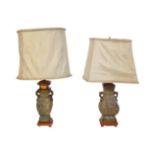 PAIR OF ASIAN MANNER TABLE LAMPS