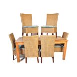 LARGE CONTEMPORARY PINE REFECTORY TABLE & CHAIRS