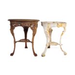 TWO 19TH CENTURY COALBROOKDALE CAST IRON TABLES