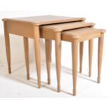 20TH CENTURY RETRO OAK WOOD NEST OF GRADUATING TABLES