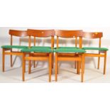 SET OF SIX MATCHING TEAK GREEN DINING CHAIRS