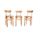 THREE MID CENTURY ADJUSTABLE SCHOOL CHAIRS / STOOLS