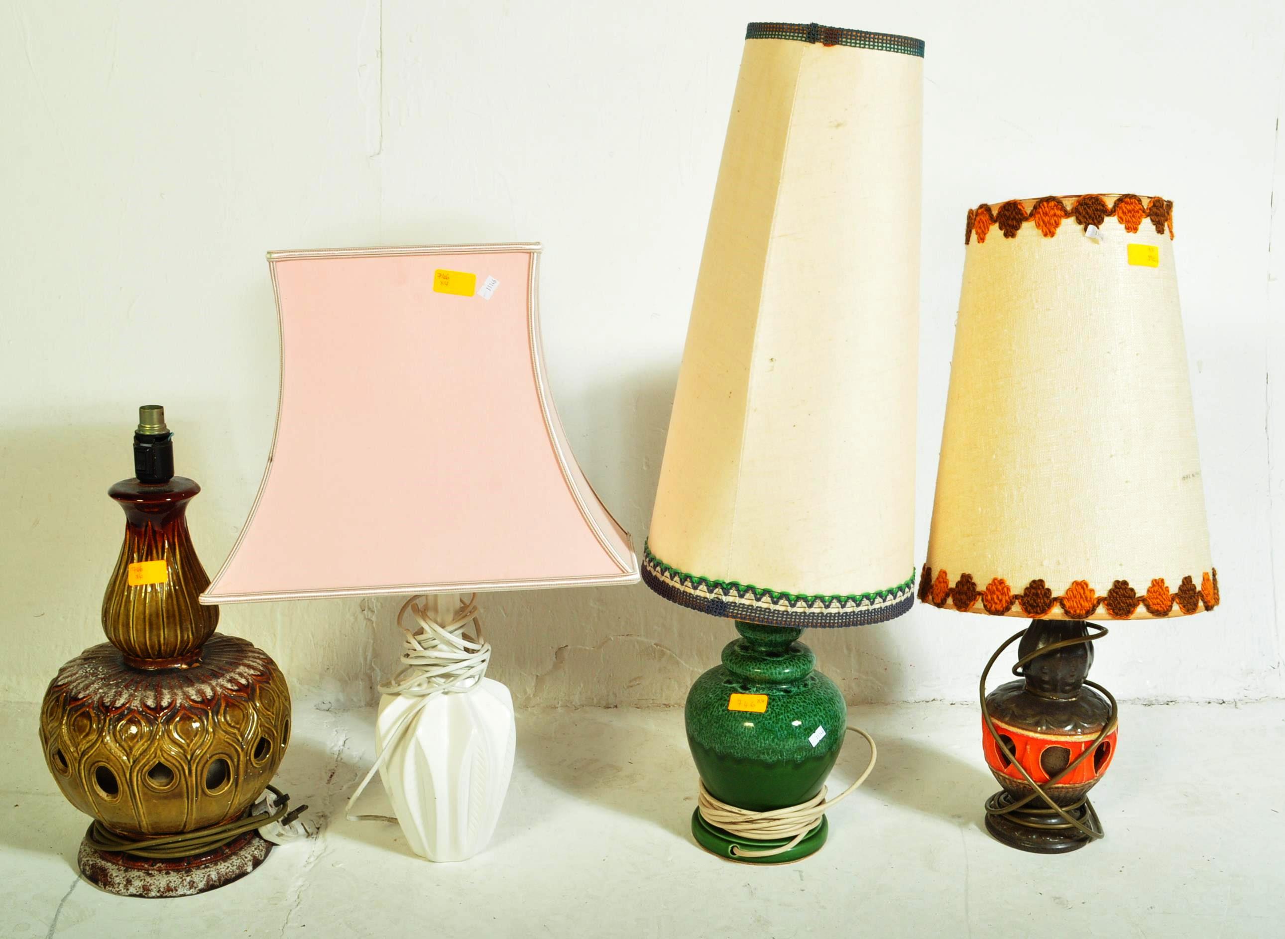 FOUR VINTAGE RETRO WEST GERMAN LAMPS