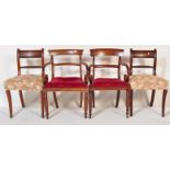 PAIR OF REGENCY MAHOGANY BAR BACK CARVER ARMCHAIRS