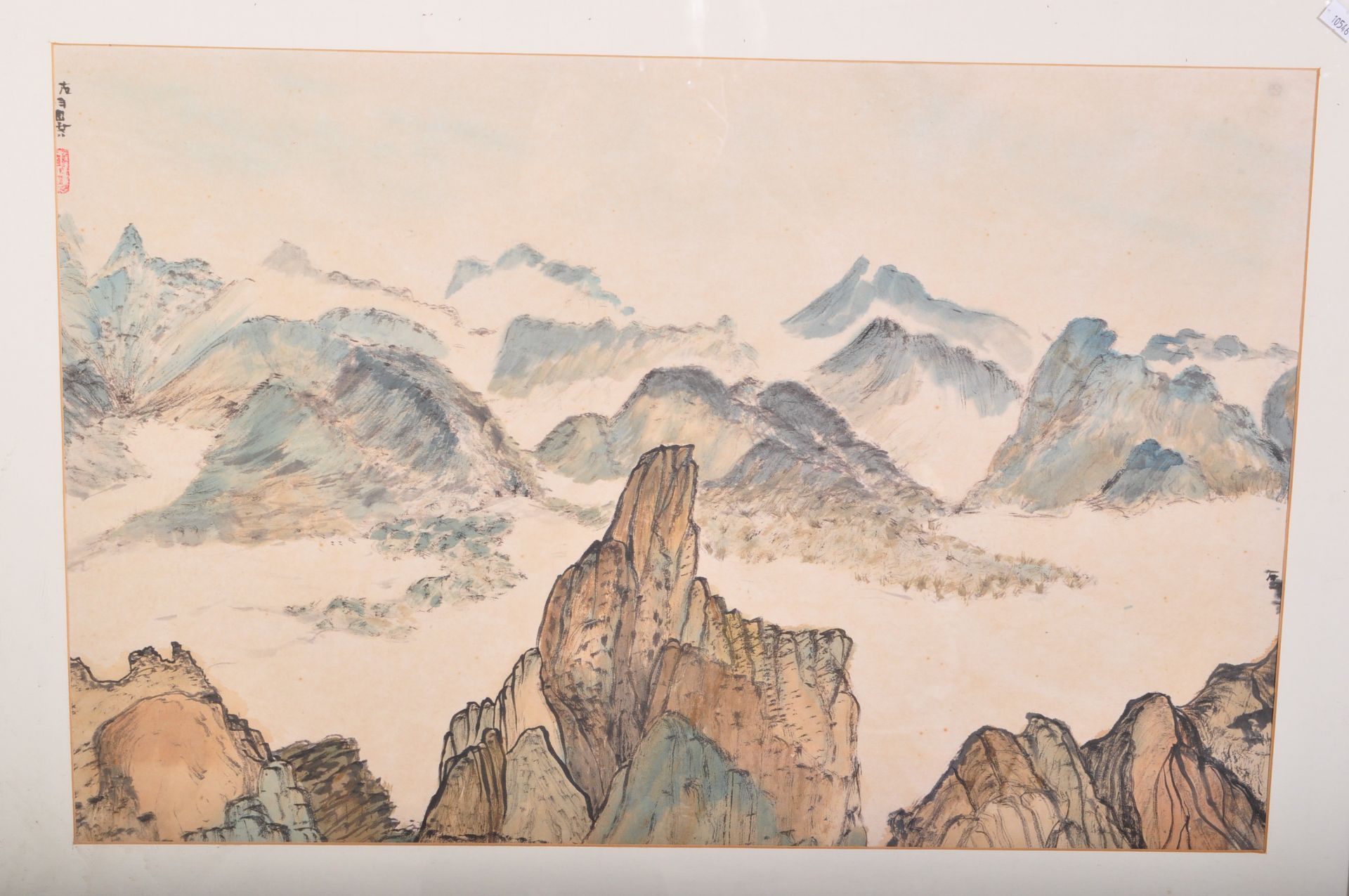 PAIR OF VINTAGE 20TH C JAPANESE WATERCOLOUR PAINTINGS - Image 4 of 5