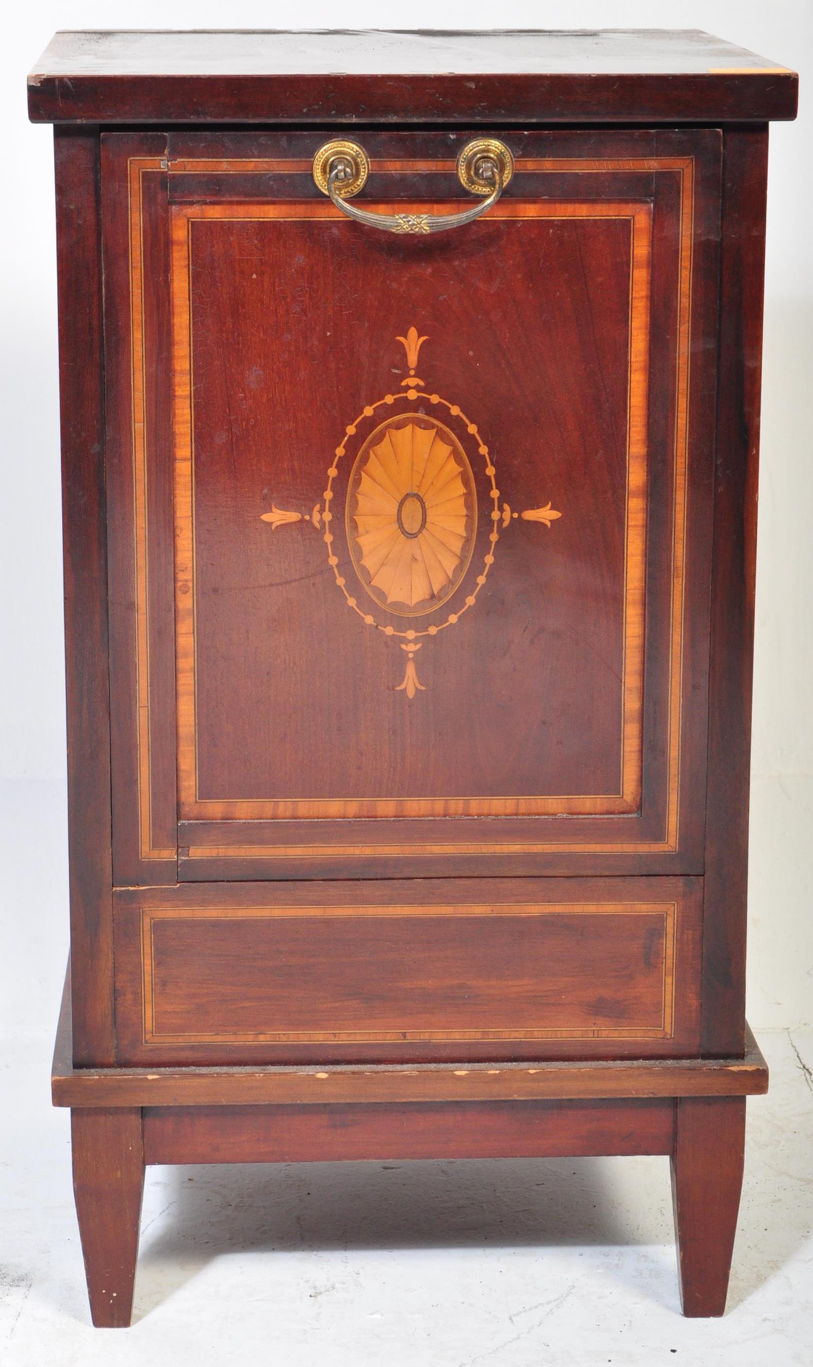 EDWARDIAN MAHOGANY LINE INLAID PEDESTAL COAL PURDONIUM - Bild 2 aus 5