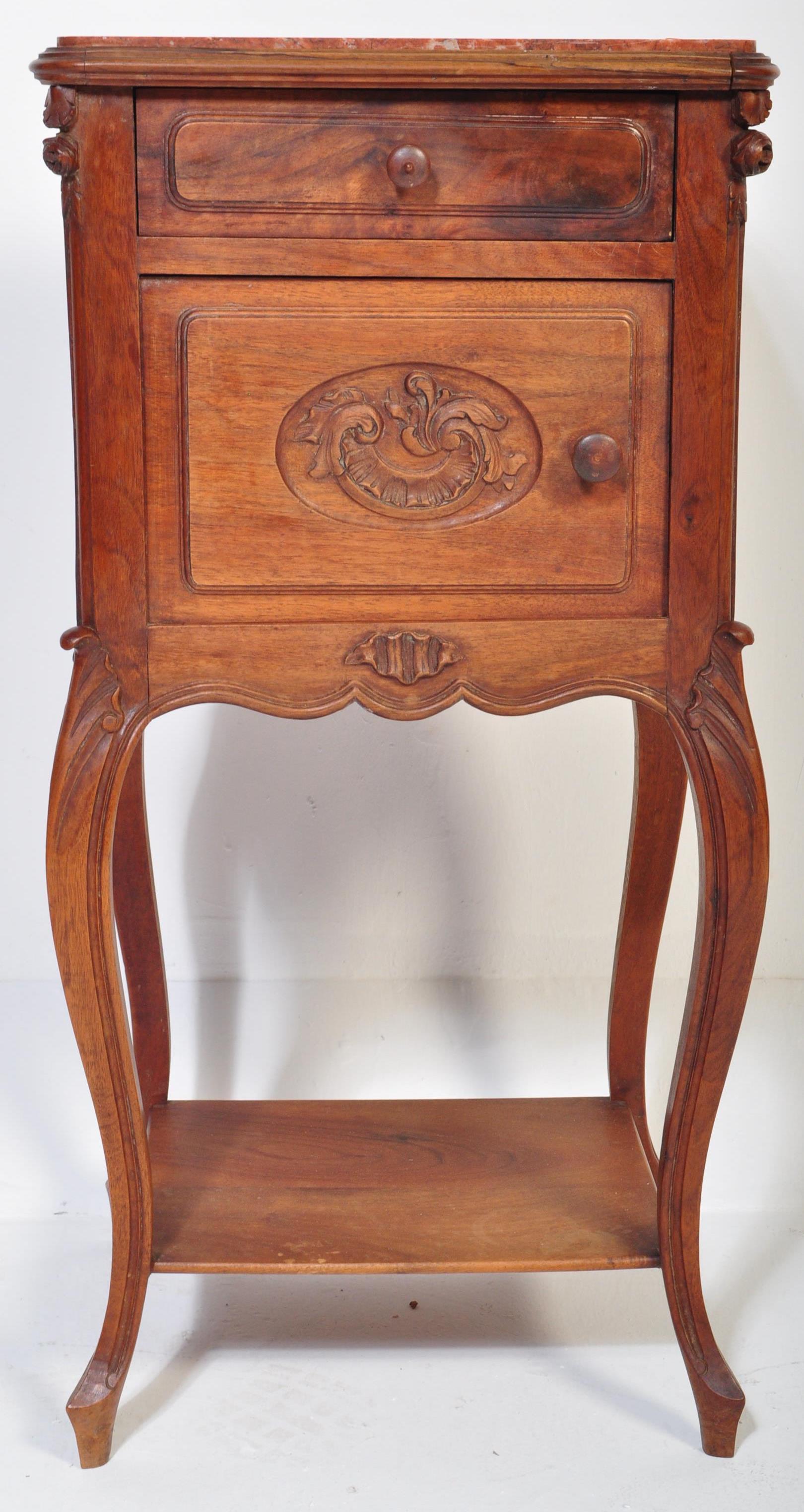 EARLY 20TH CENTURY FRENCH MARBLE & MAHOGANY BEDSIDE CABINET - Bild 3 aus 5