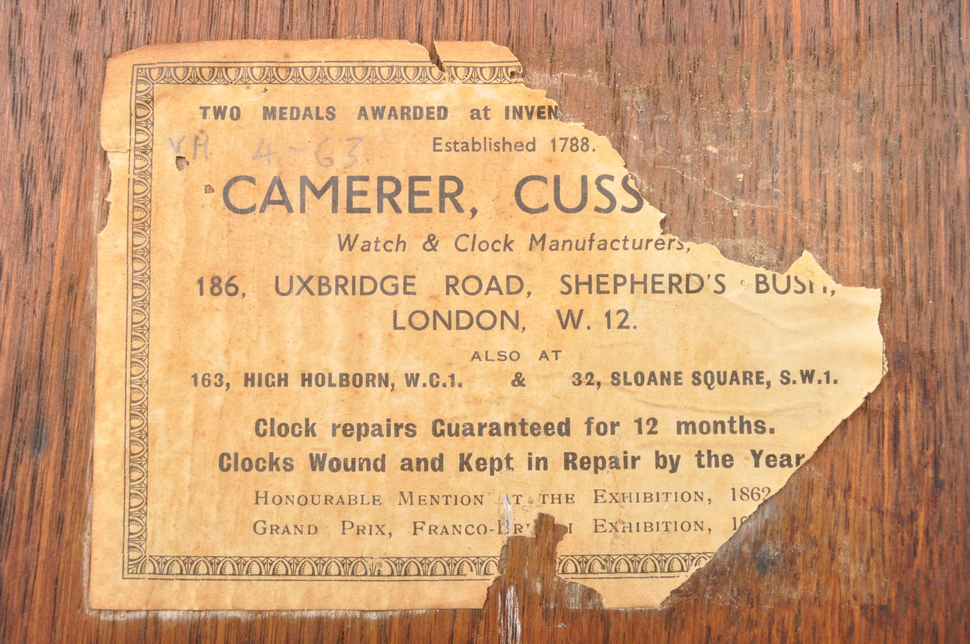 CAMERER CUSS & CO - 19TH CENTURY HAMMERSMITH HOSPITAL CLOCK - Image 5 of 6