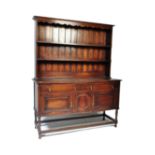 1920S JACOBEAN REVIVAL SOLID OAK WELSH DRESSER