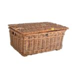 LARGE VINTAGE 20TH CENTURY WICKER PICNIC BASKET