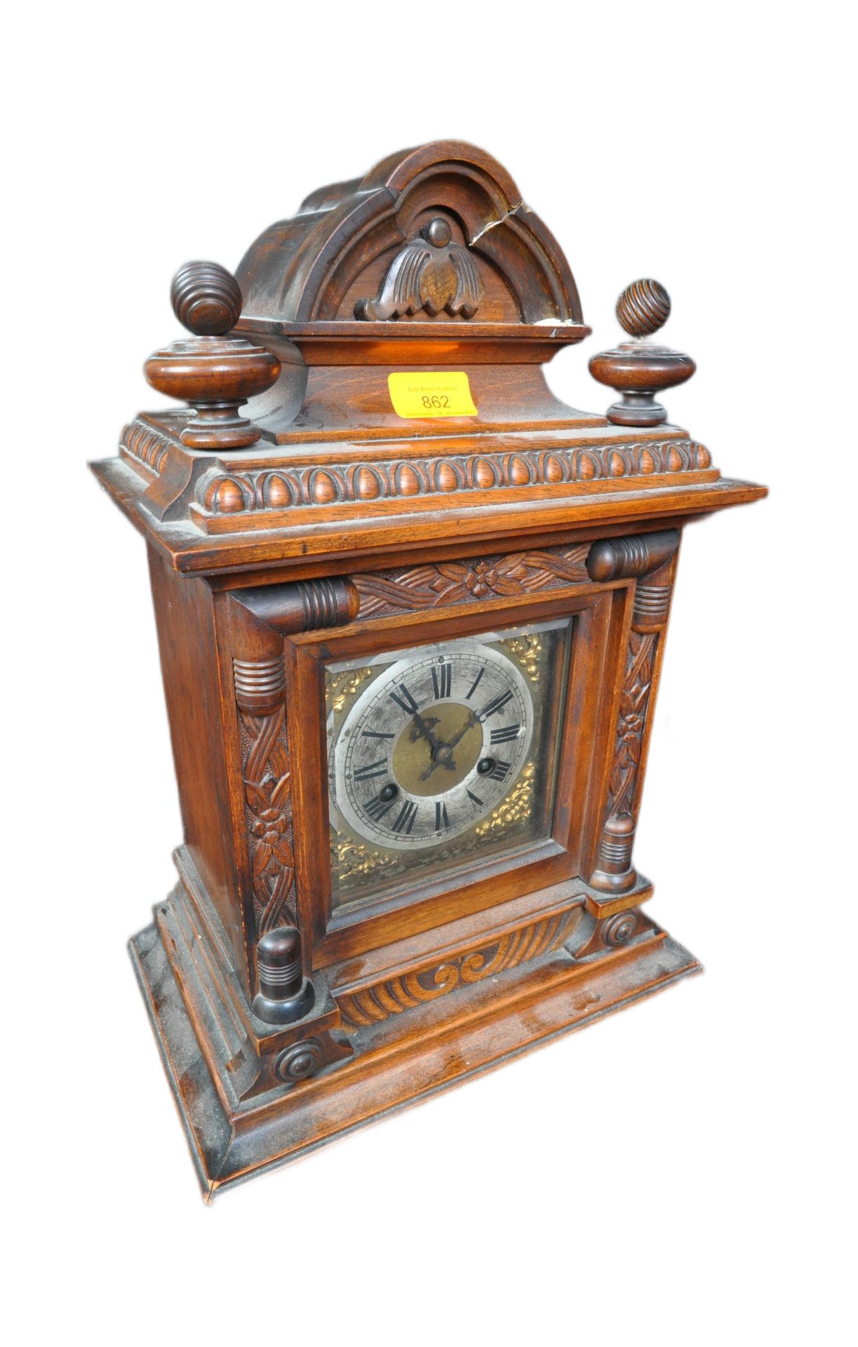 LATE 19TH CENTURY GERMAN WALNUT MAnTEL CLOCK