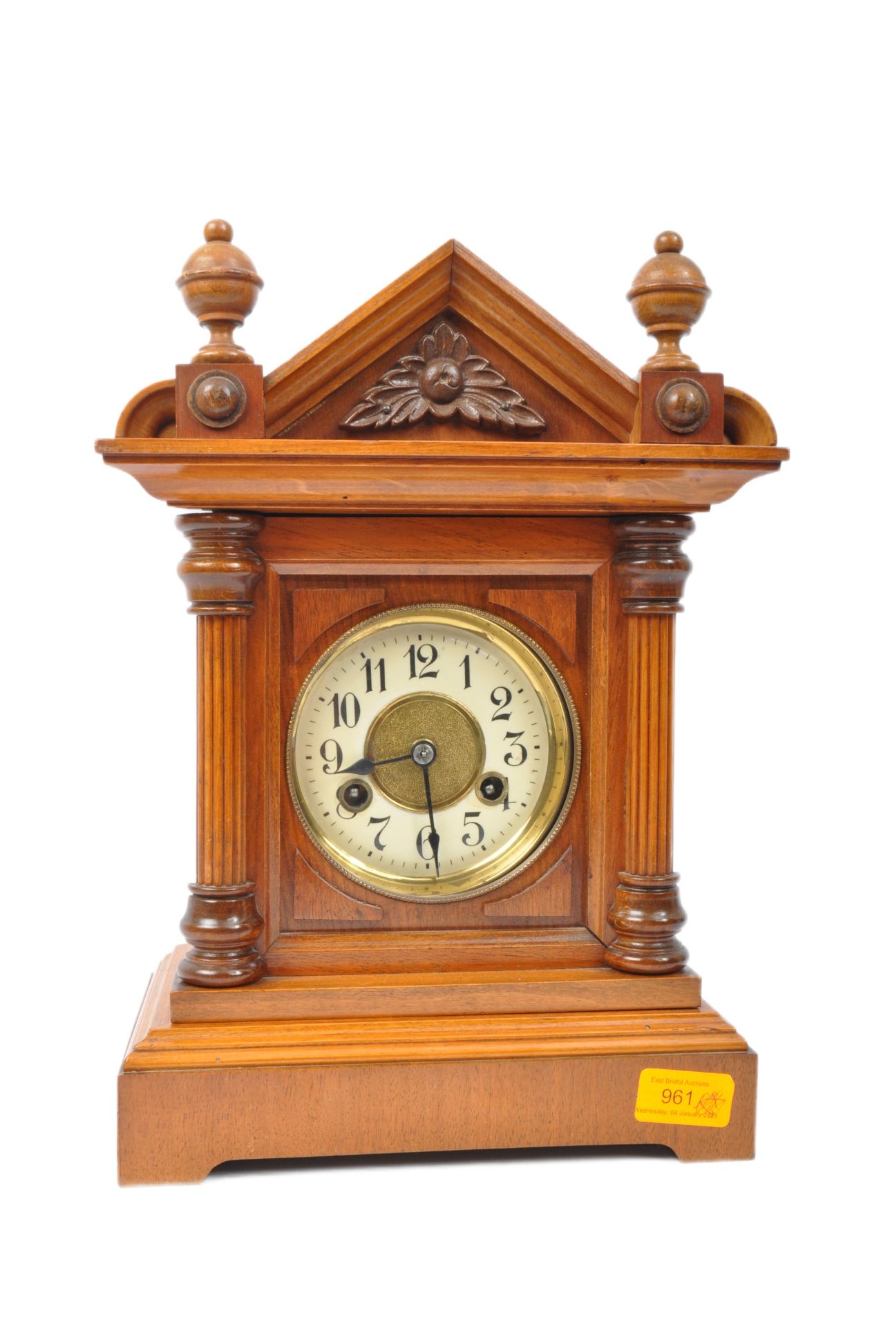 VICTORIAN MAHOGANY EIGHT DAY MANTEL CLOCK