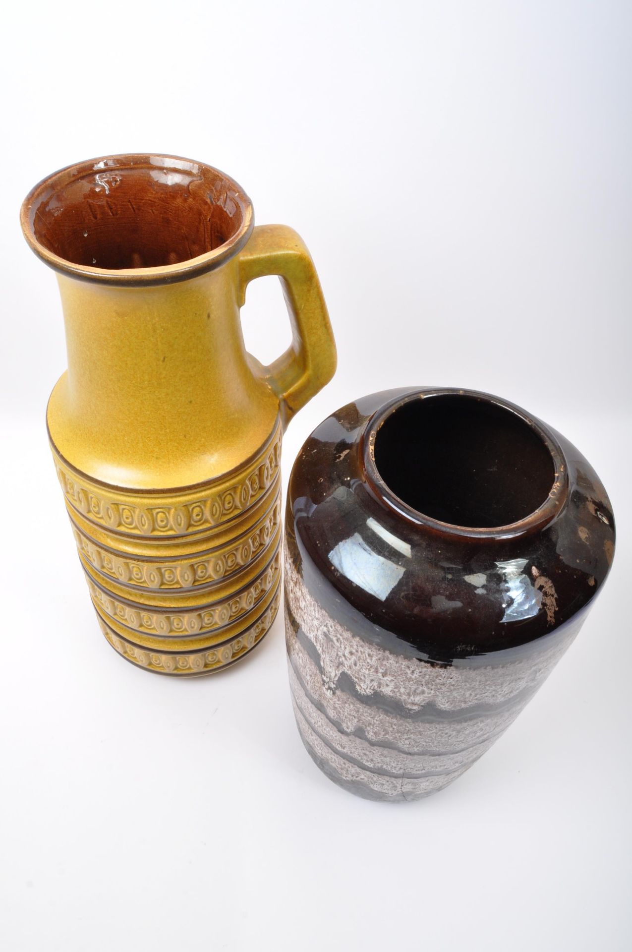 TWO MID CENTURY WEST GERMAN POTTERY VASES - Image 4 of 5
