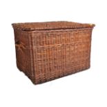 LARGE EARLY 20TH CENTURY WICKER LAUNDRY BASKET