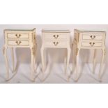 THREE LOUIS XVI FRENCH LOUIS BEDSIDE CABINETS TABLES