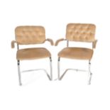 BRITISH MODERN DESIGN - PAIR RETRO CANTILEVER ARMCHAIRS