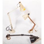 THREE MID CENTURY ANGLE POISE TABLE LAMPS