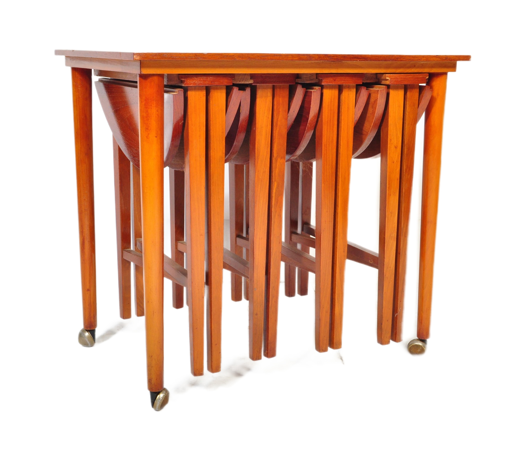 MID 20TH CENTURY TEAK POUL HUNDEVAD QUARTETTO NEST OF TABLES