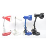 FOUR RETRO GOOSENECK TABLE DESK LAMPS