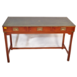 20TH CENTURY CAMPAIGN STYLE MAHOGANY & LEATHER DESK