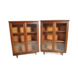 PAIR 20TH CENTURY MAHOGANY LIBRARY BOOKCASE CABINETS