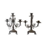 PAIR 19TH CENTURY BRONZE CANDELABRA