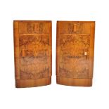 PAIR OF WALNUT ART DECO ERA BEDSIDE CABINETS