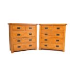 PAIR OF CONTEMPORARY OAK FURNITURE LAND CHEST OF DRAWERS