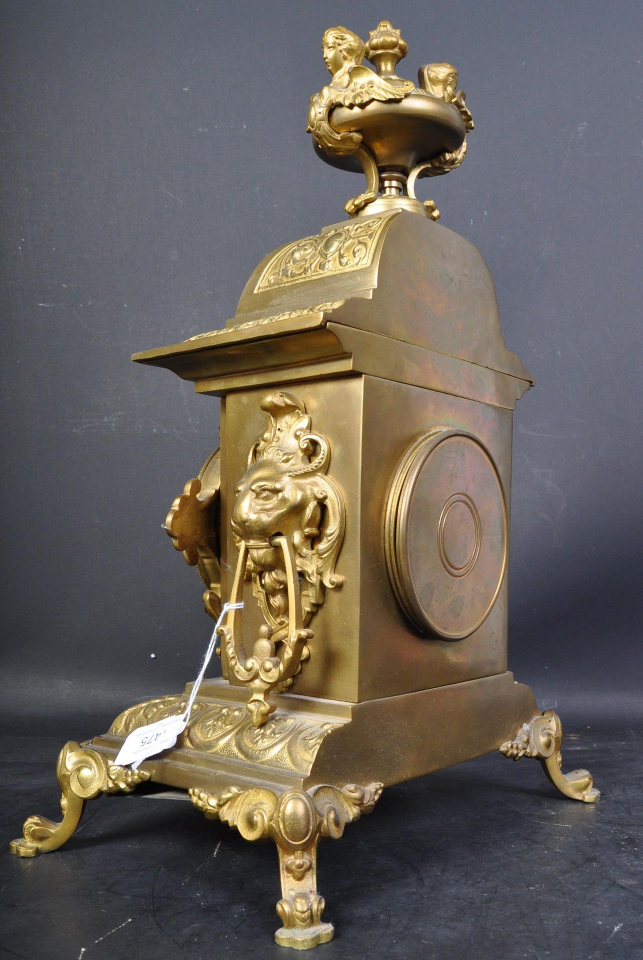 20TH CENTURY LOUIS XIV STYLE GILT BRASS MANTEL CLOCK - Image 3 of 5